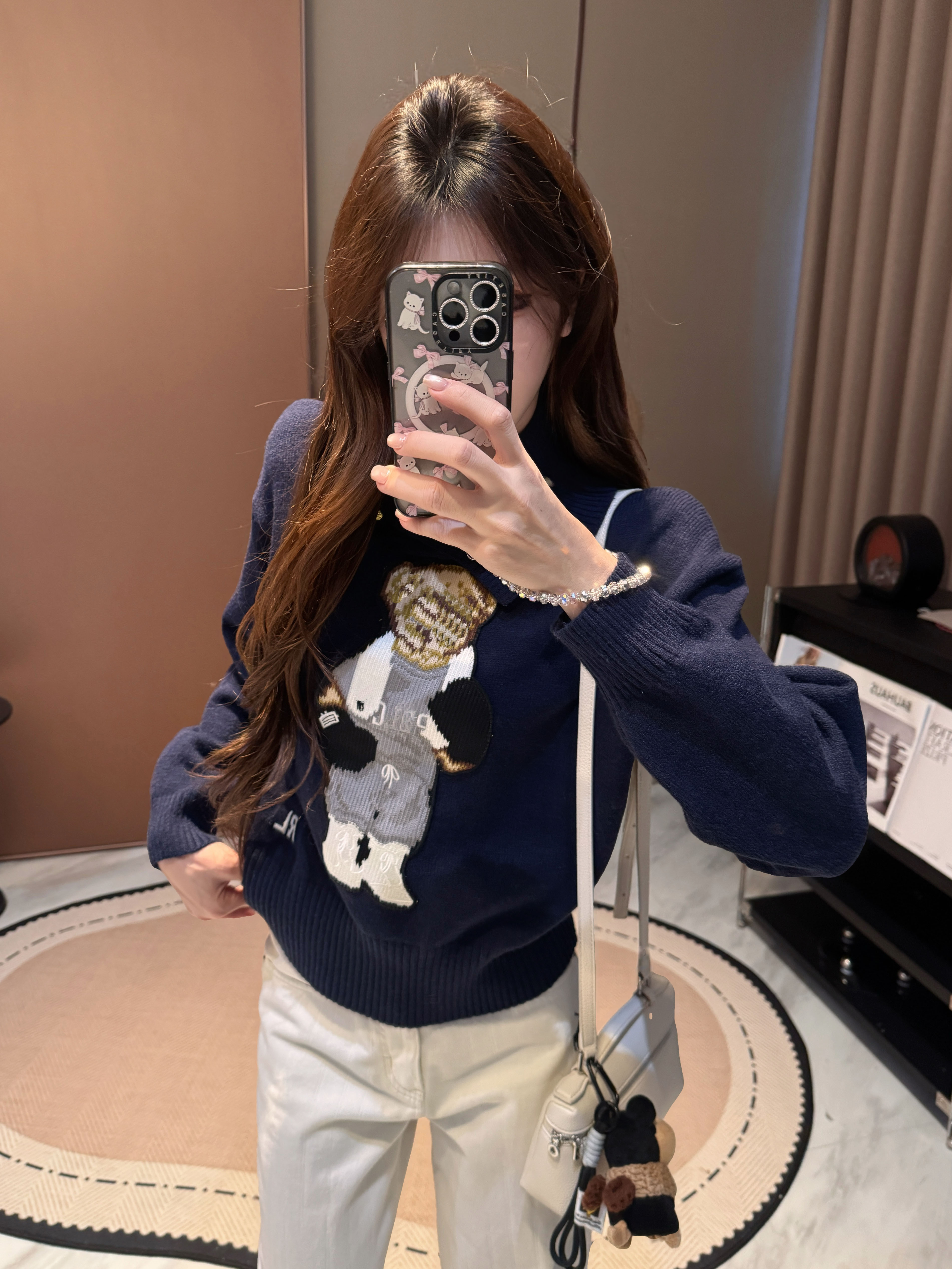 李馨儿【一只熊】显瘦气质条纹洋气宽松百搭套头早秋秋冬毛衣