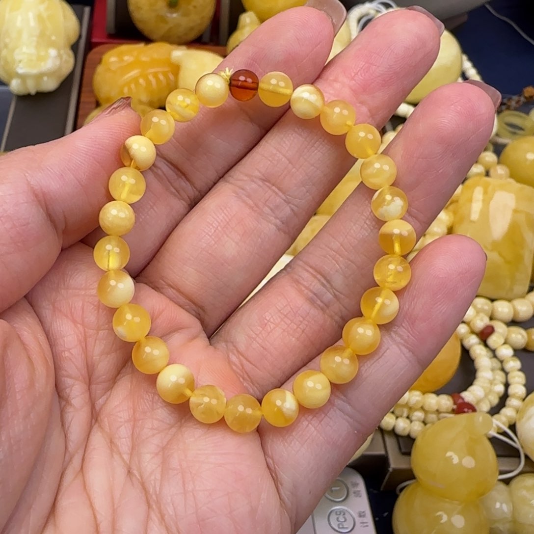 蜜蜡颈饰未镶嵌天然蜜蜡