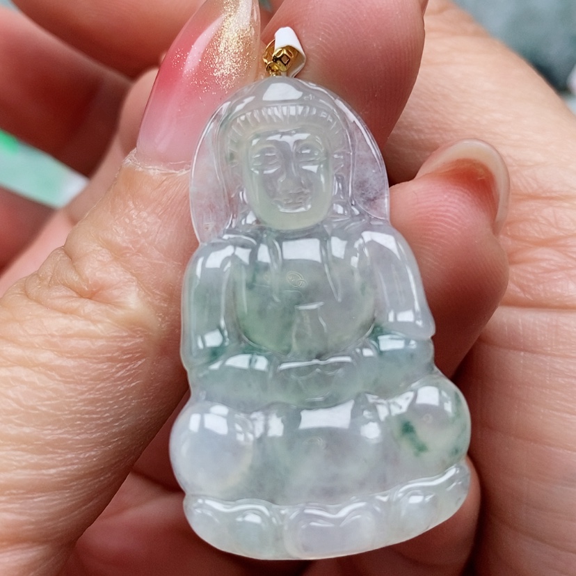 【闪购商品】翡翠未镶嵌颈饰天然翡翠A货观音