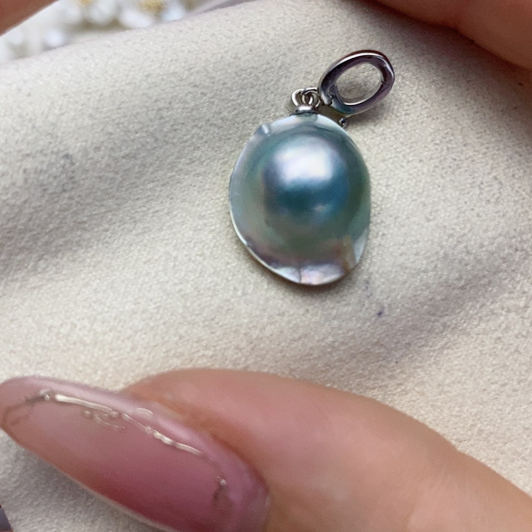 【闪购商品】拼合珍珠（马贝珠）颈饰银S925镶嵌