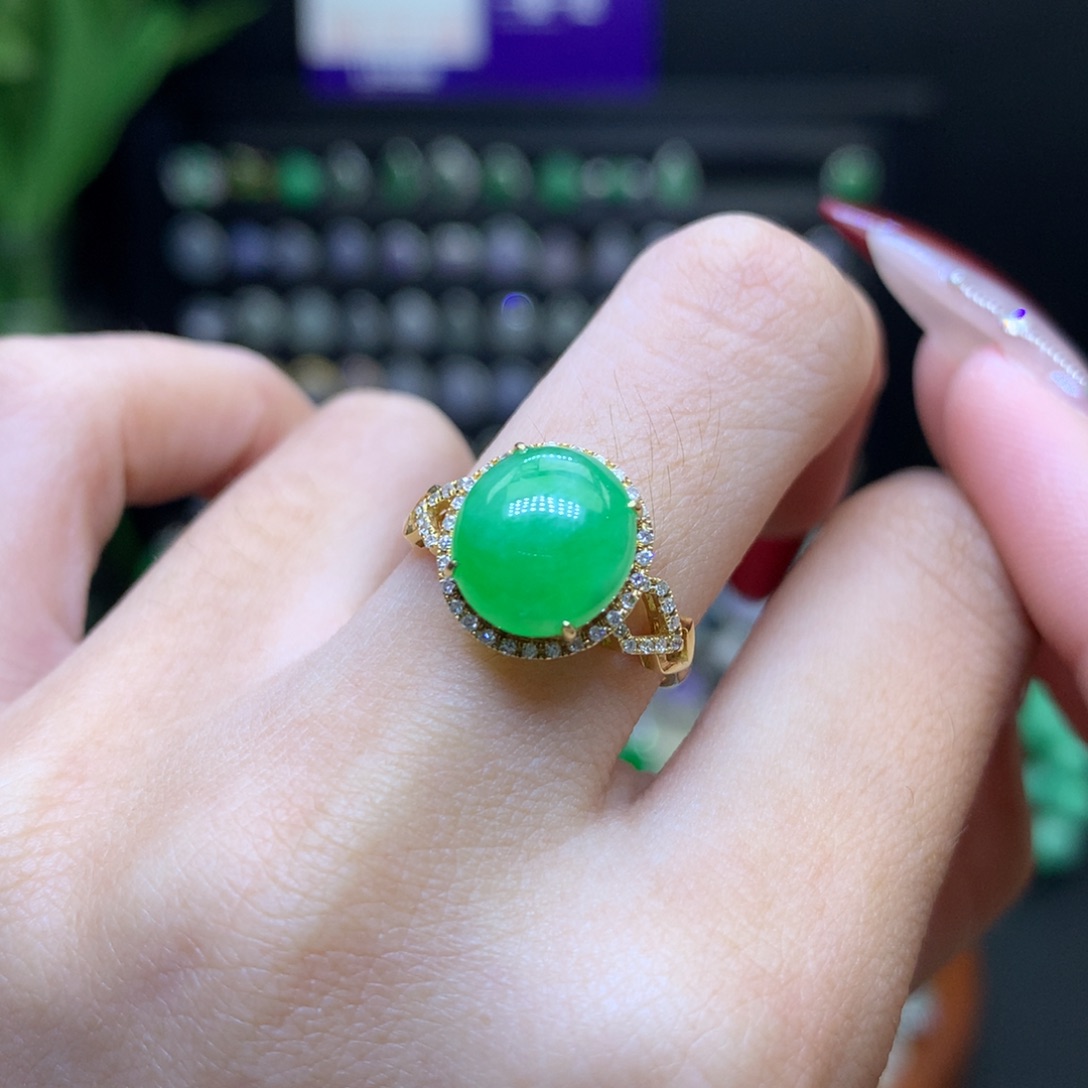 翡翠颈饰18K金镶嵌天然