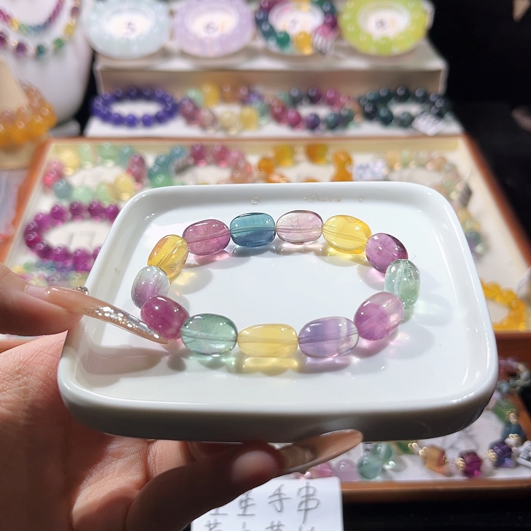 未镶嵌手链萤石糖豆随型