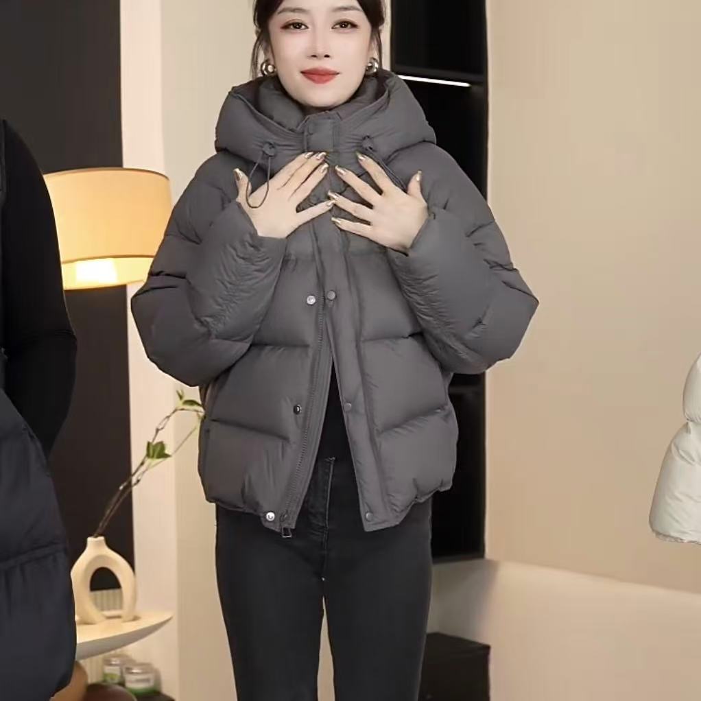 绒子含量90% 冬季新款气质时尚百搭短款连帽女装羽绒服外套033
