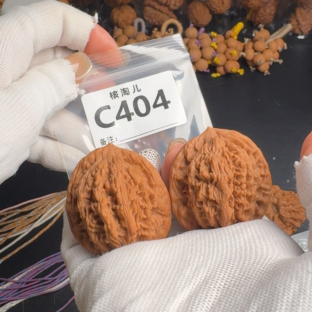 文玩核桃把件42+虎头C404