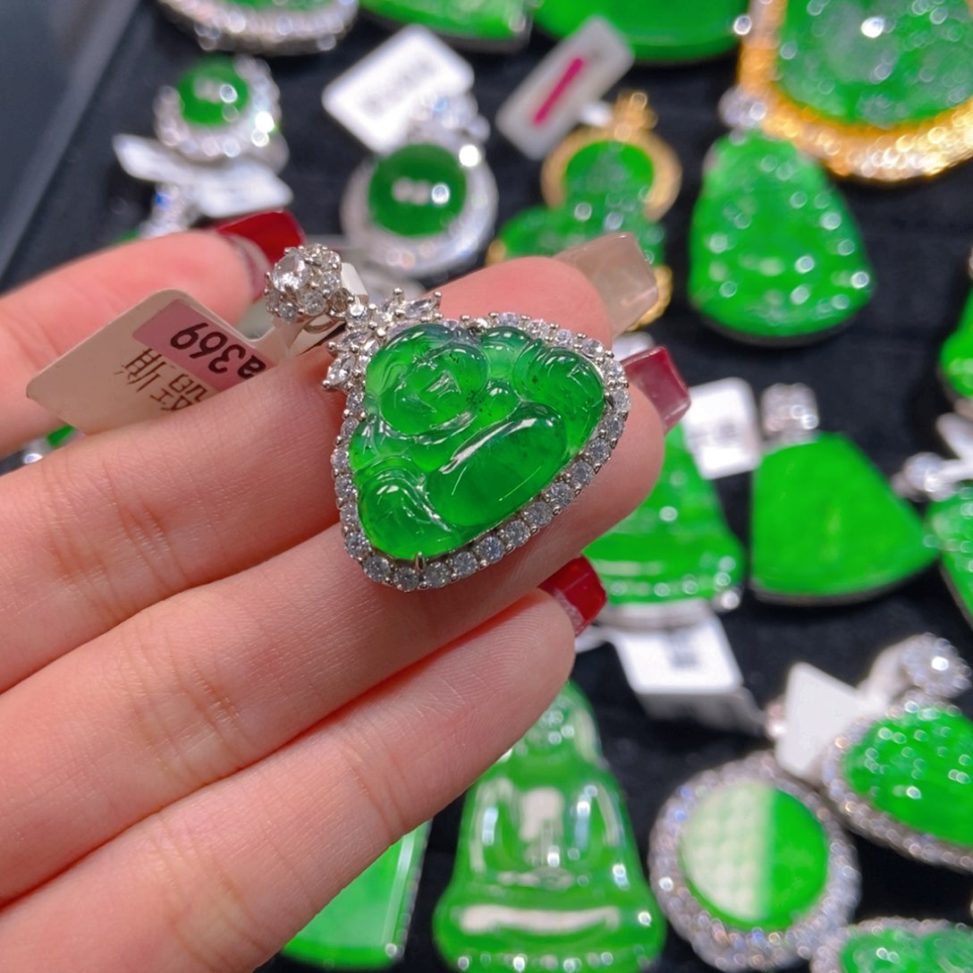 翡翠吊坠(不含链)银S925镶嵌