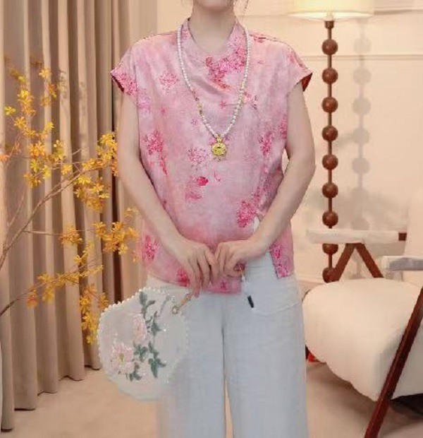【鱼儿戏水 】中式新款夏季薄款短袖上衣2025B5885-佳宁