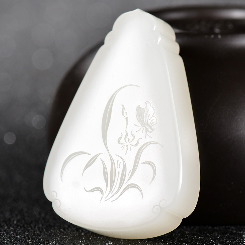 缘【蝶恋花23g】新疆和田羊脂白玉籽料宋瑶作品苏工挂件吊坠