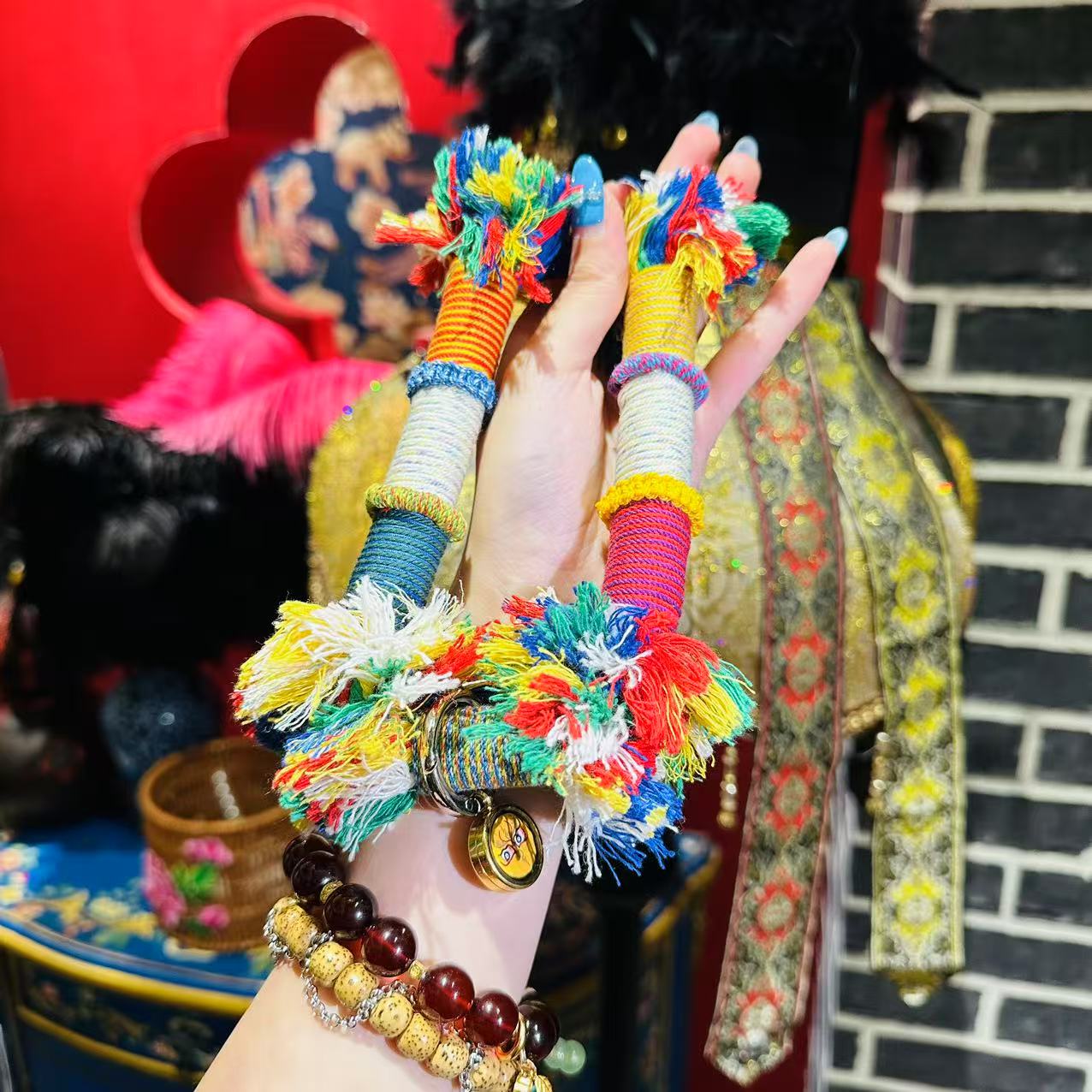 板Sister·出入PA【纯手工钱串子·大摆锤黄F眼挂件】