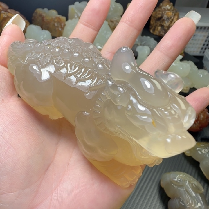 玛瑙/玉髓合金手把件
