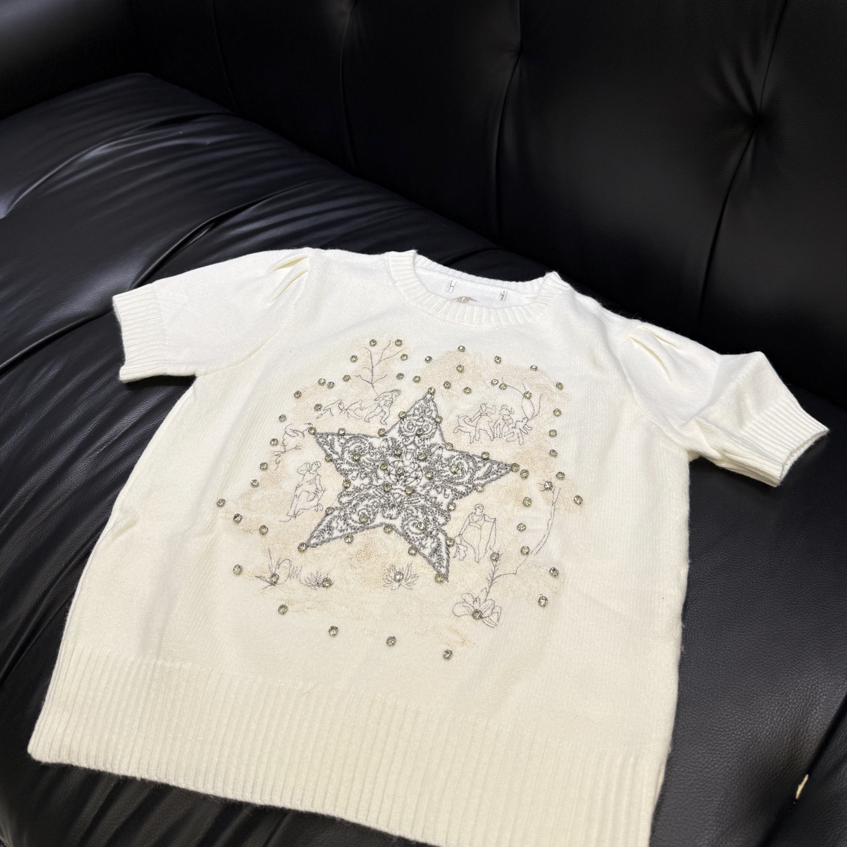重工星星镶钻针织毛衣网红时尚女士百搭秋冬