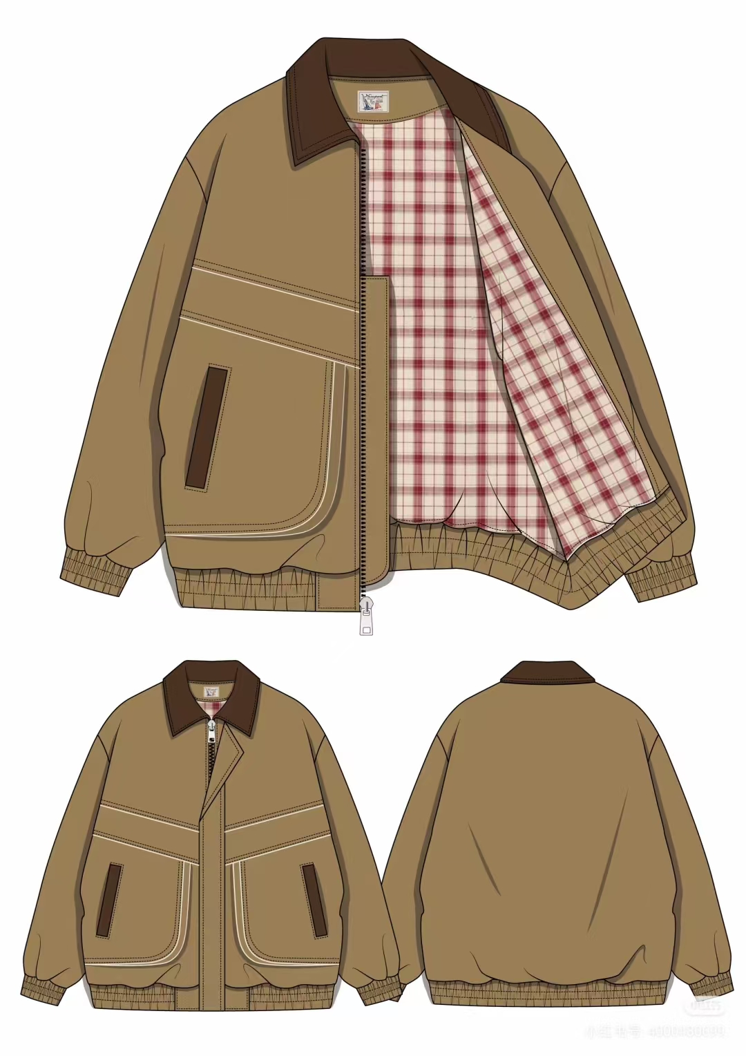 3号古着复古秋冬男士夹克习习绒服外套