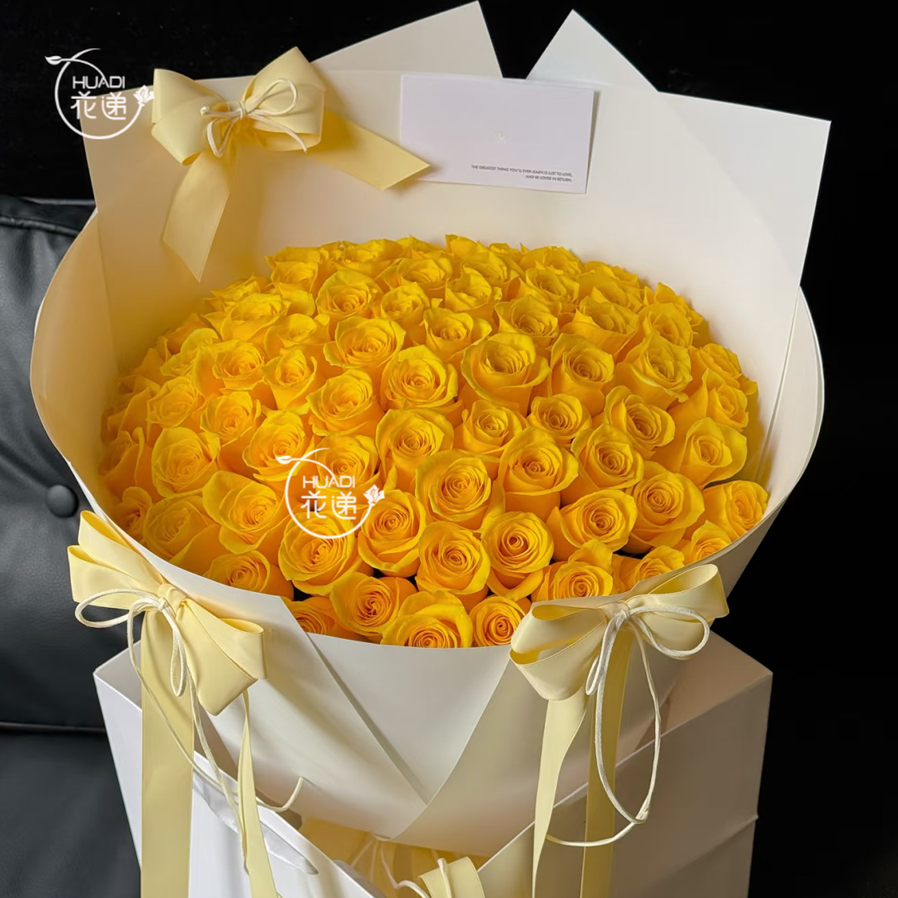 【爱与自由】66枝黄玫瑰花束鲜花示爱送女友送老婆鲜花订购同城配送花递鲜花小时达鲜花团购