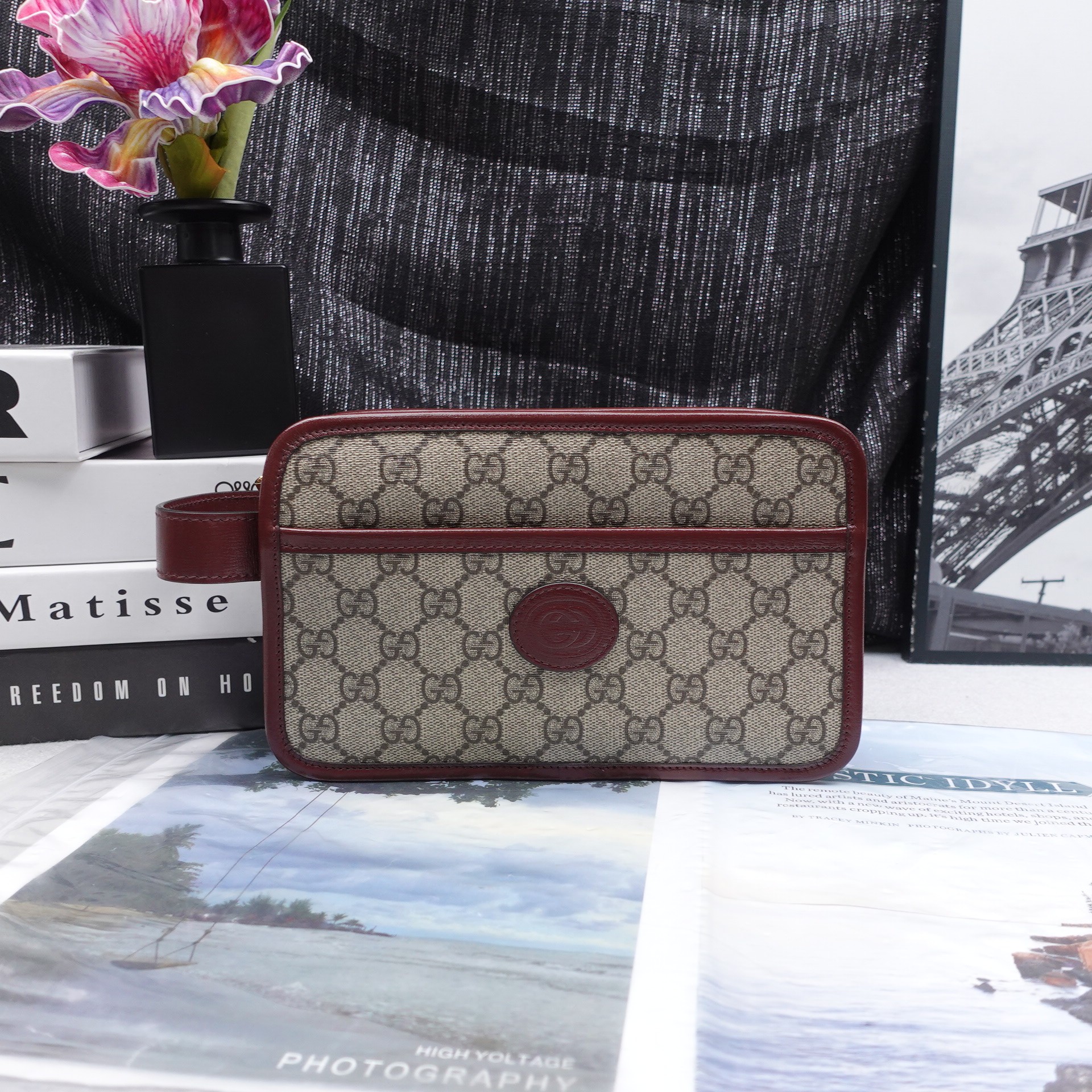 95新 GUCCI/古驰 老花手拿包T10304341