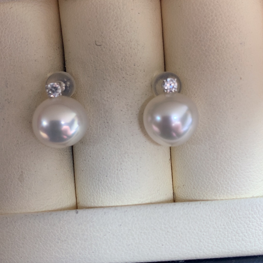 海水珍珠耳饰18K金镶嵌