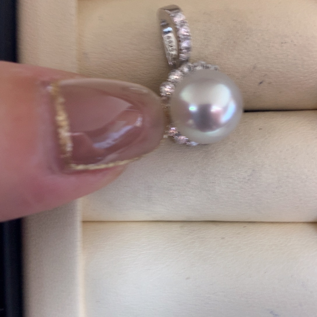 海水珍珠银S925镶嵌颈饰