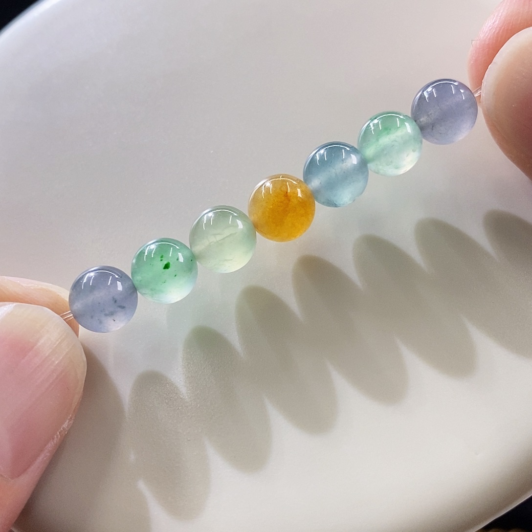 散珠翡翠一手彩珠