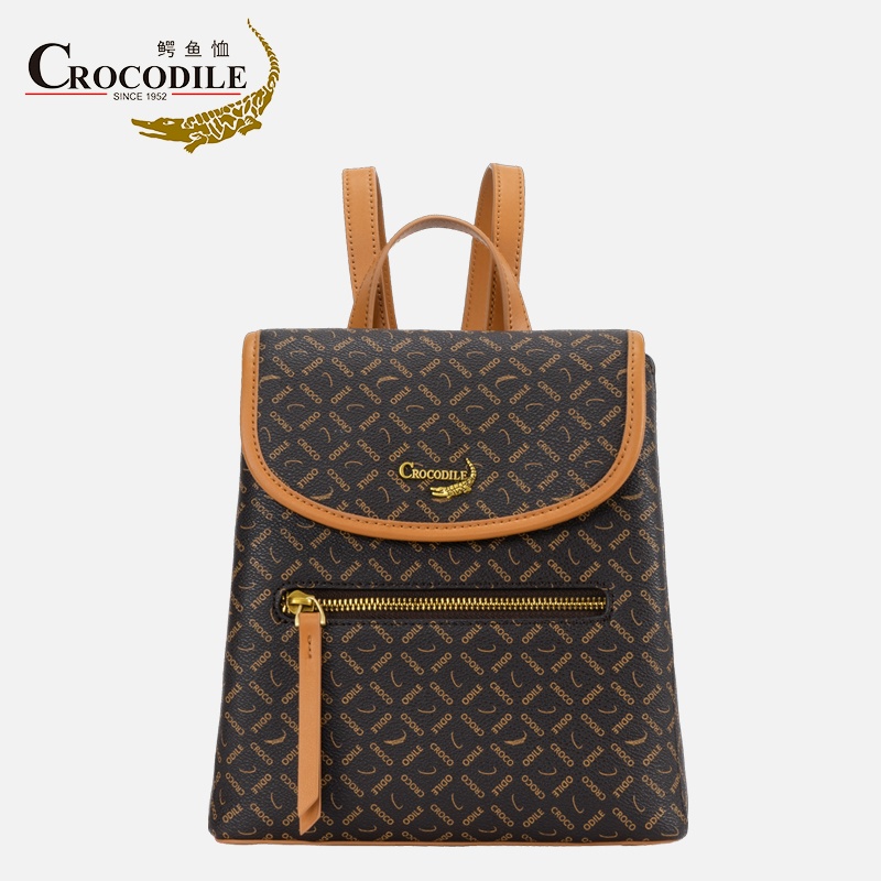 鳄鱼恤新款高级感时尚轻奢女士百搭双肩背包CB00043