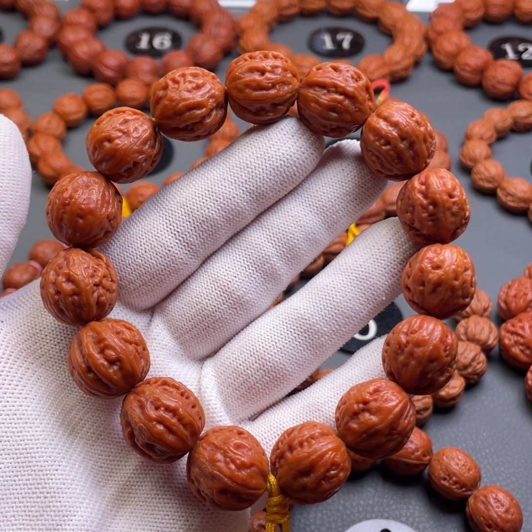 手串文玩核桃野生核桃桃心型京八棱秋子手持