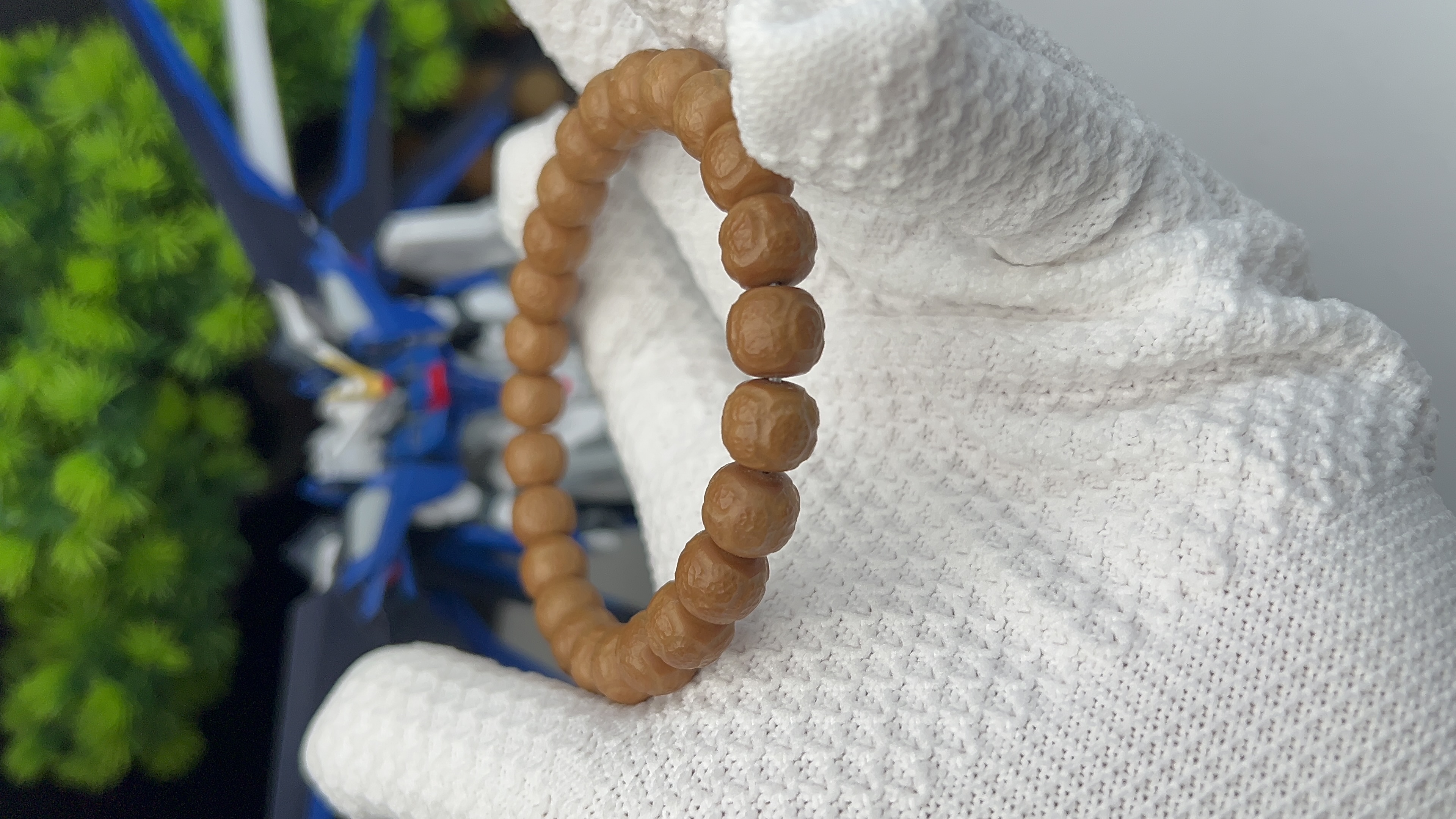 【雨林老型】全品无暇手工雕刻饕餮手串原皮原色猴头