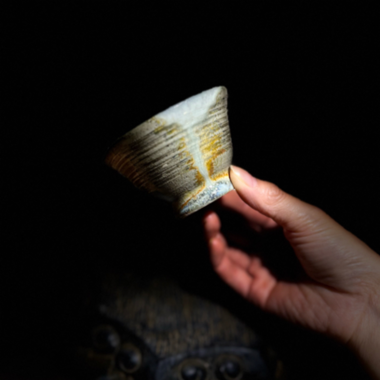 A011 柴窑裸烧 纯手拉坯斗笠杯