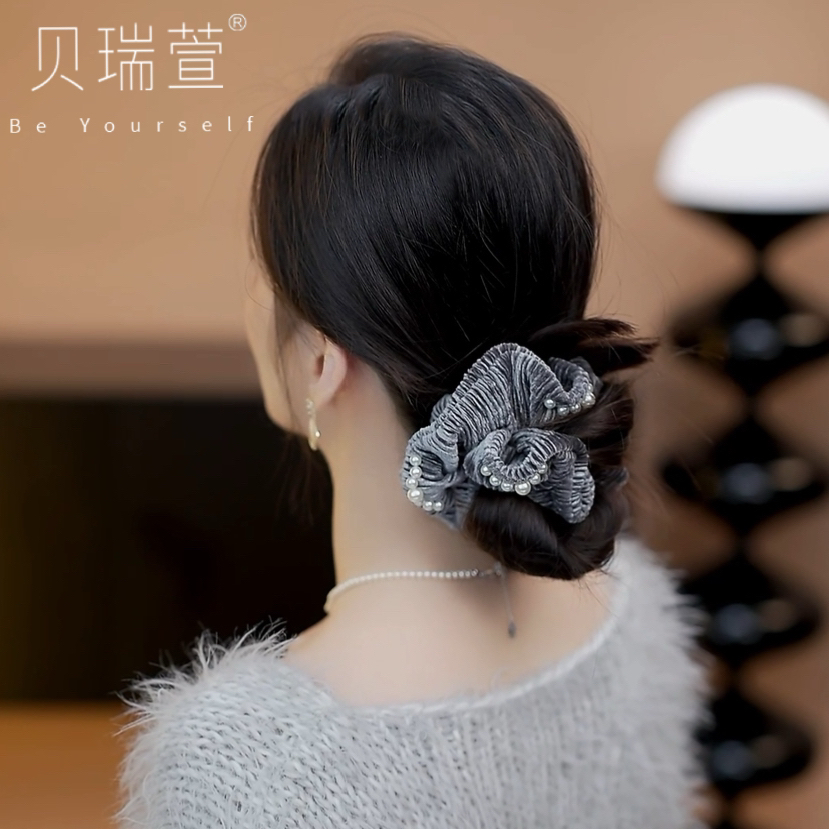 轻奢新款高级气质小香风丝绒大肠发圈FQ715