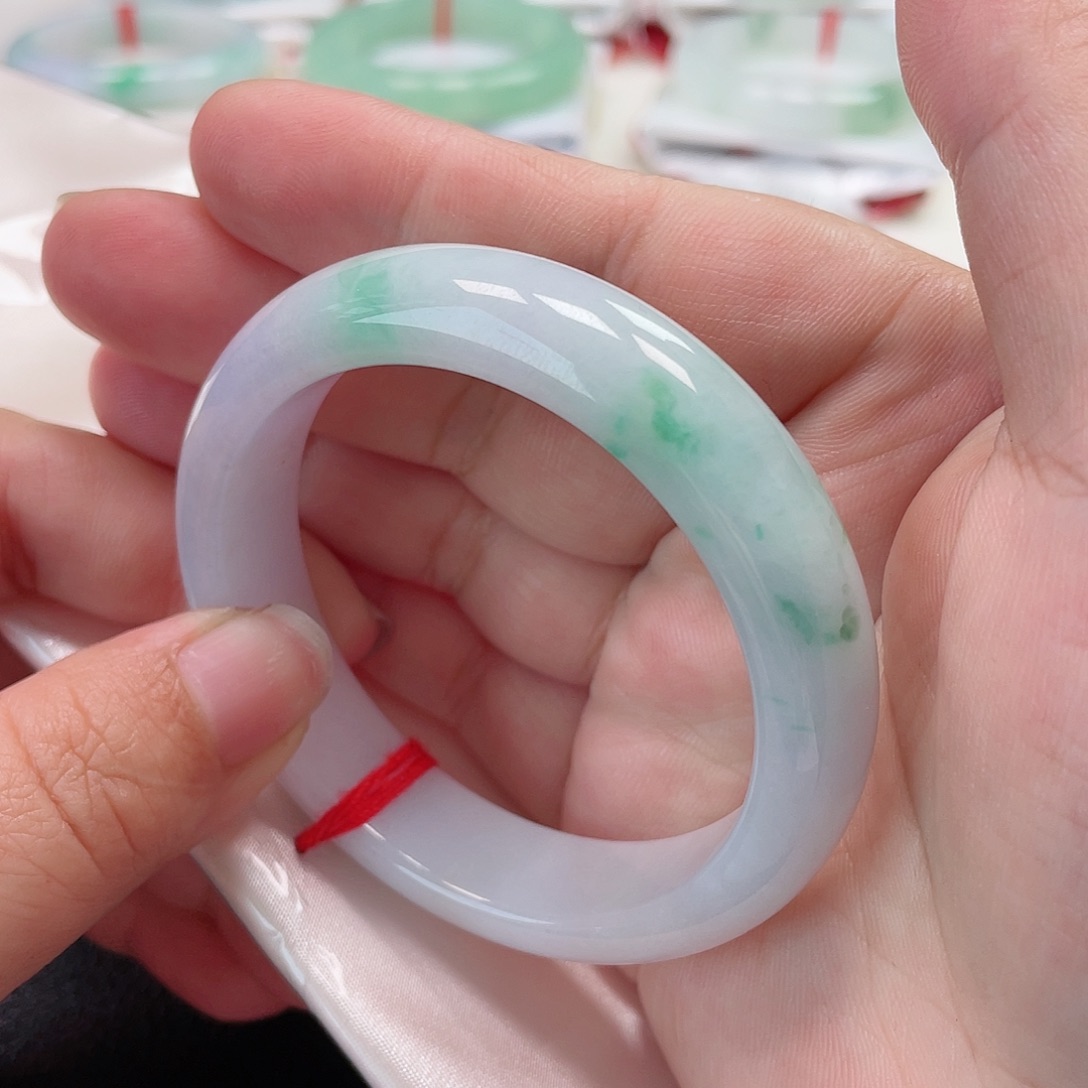 翡翠未镶嵌手镯缅甸翡翠手镯53圈