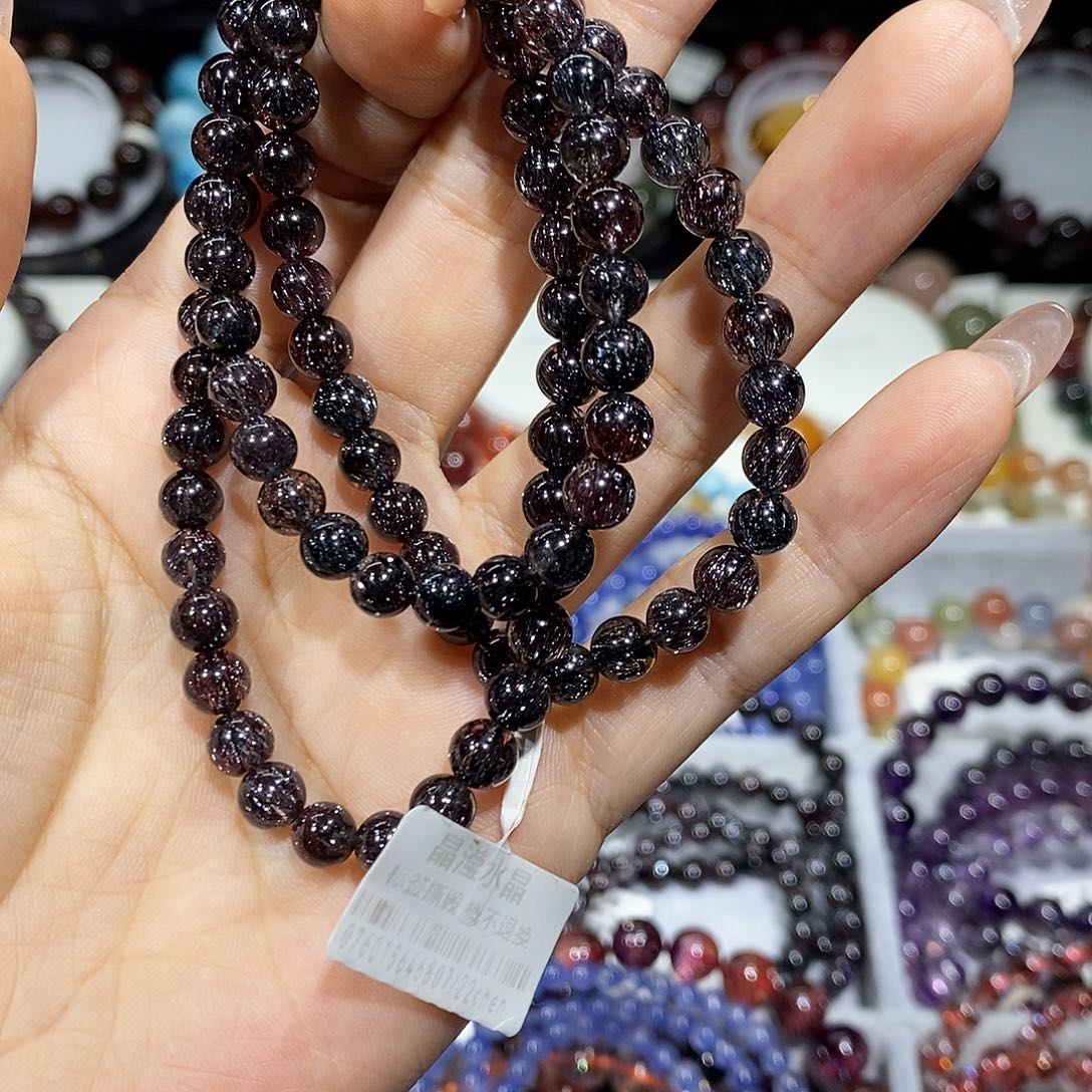 未镶嵌手串水晶车厘子色多圈6