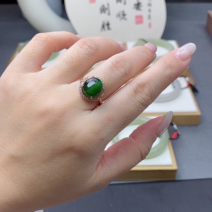 和田玉戒指银S925镶嵌az