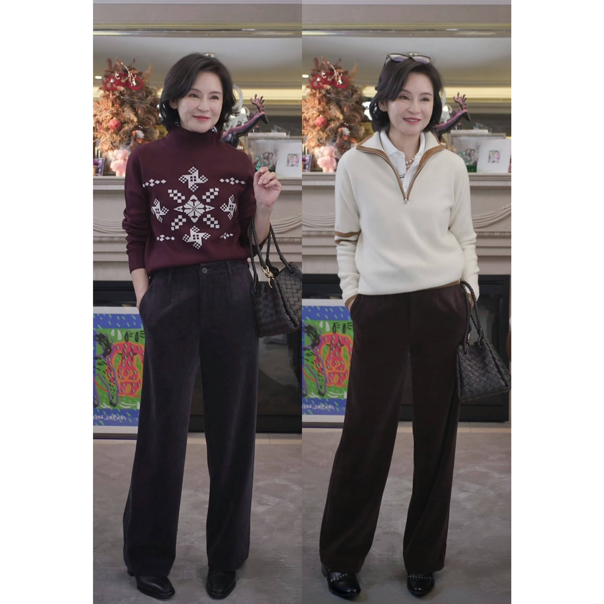 我是摩羯 雪尼尔神裤 时尚百搭保暖尼龙拉链直筒裤