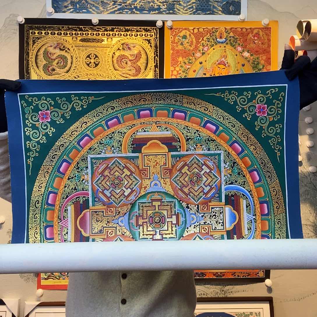卷轴画纯手绘坛城唐卡50厘米左右