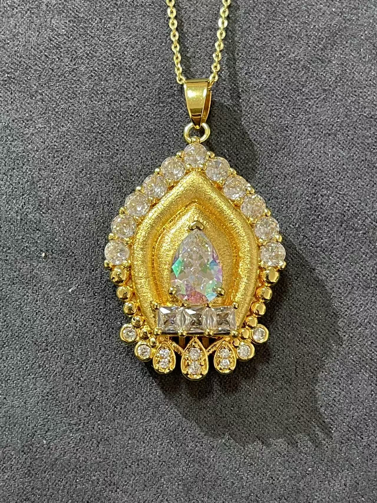 福玺甄选多色黄吊坠6109