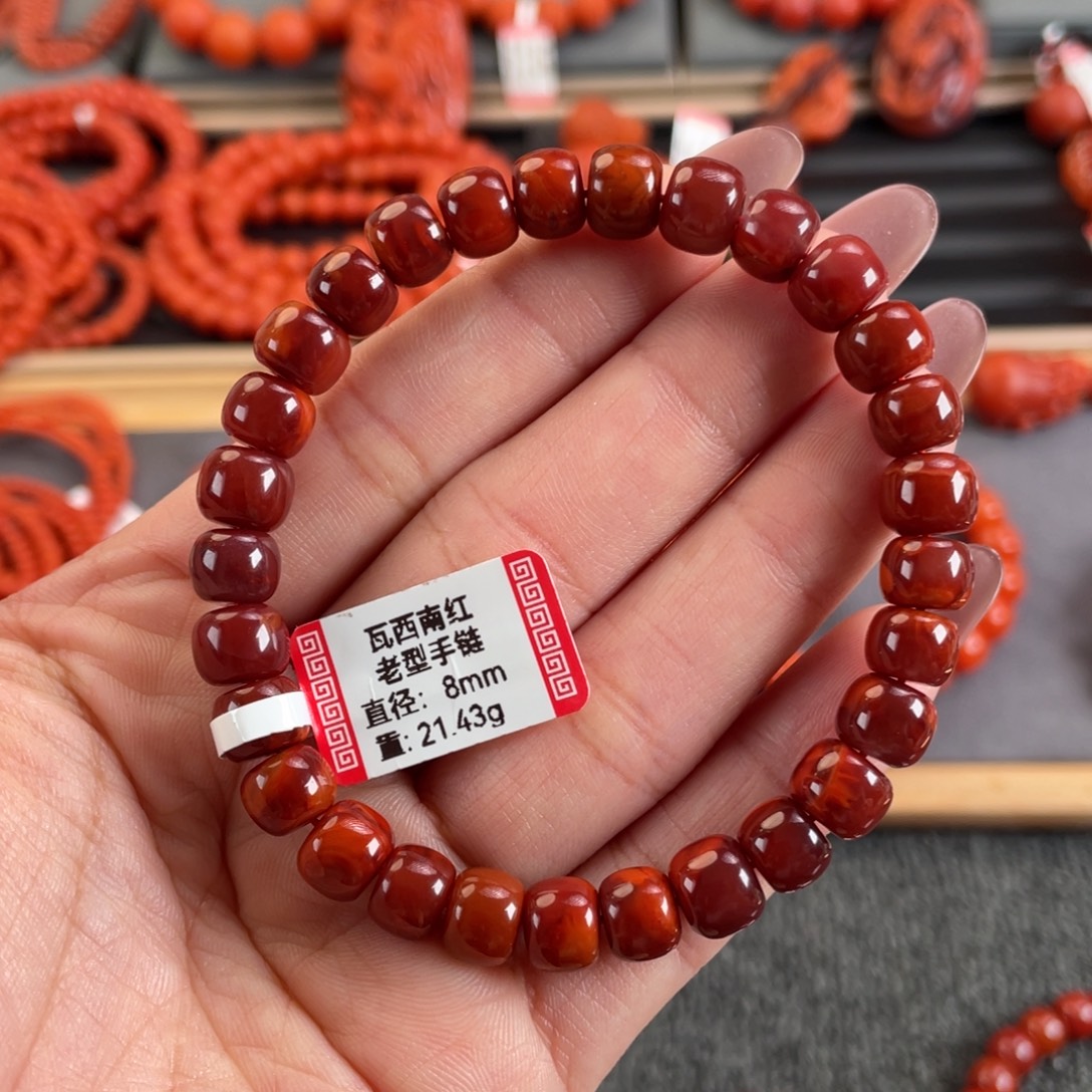 南红玛瑙未镶嵌手链瓦西南红老型单圈