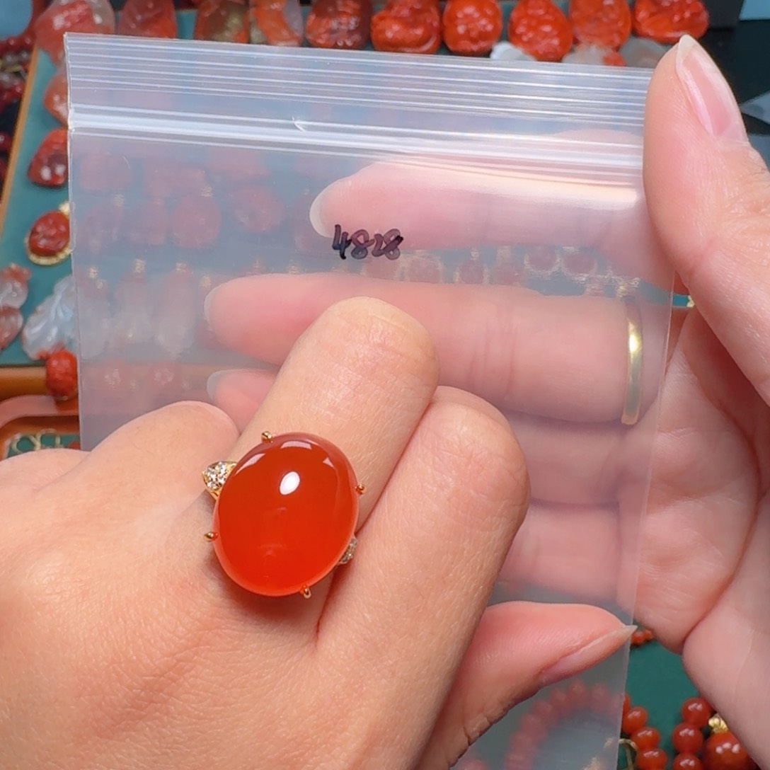 南红玛瑙南红银S925镶嵌