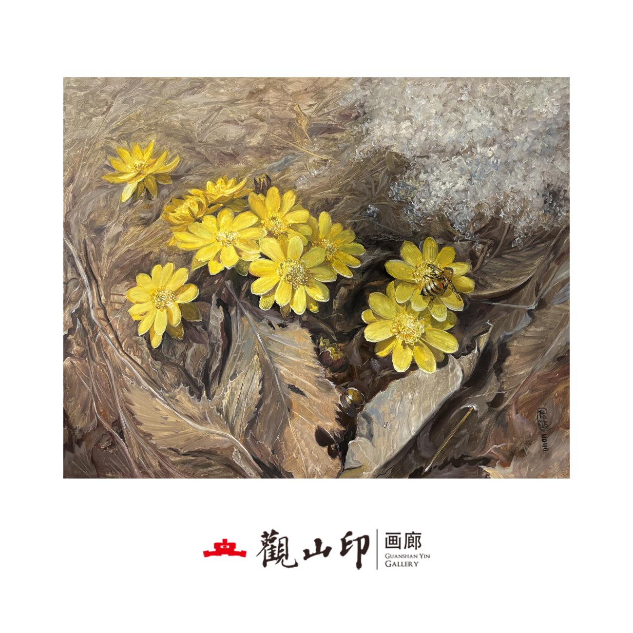 WCB原创手绘风景油画69x89cm花卉作品2314
