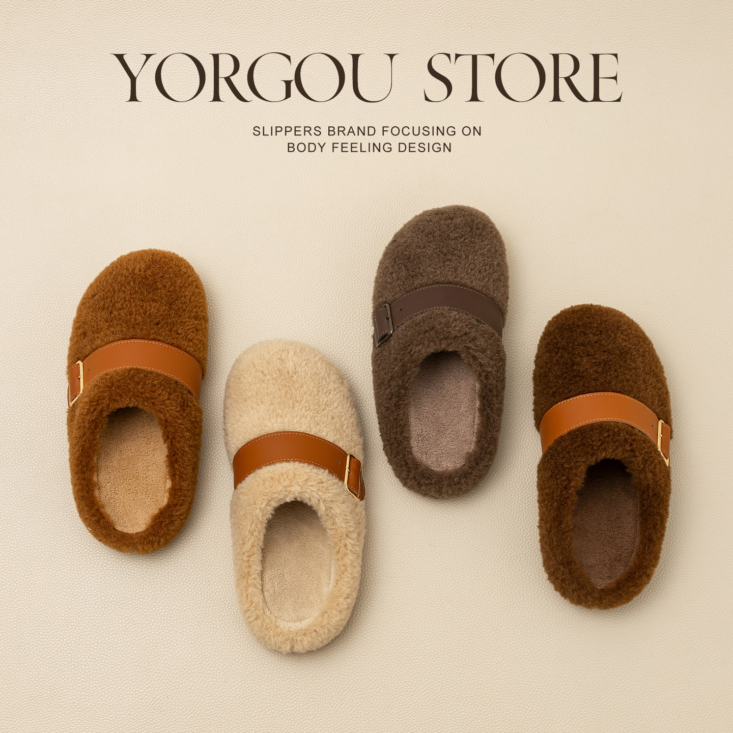 远港可拆卸毛绒棉拖鞋女秋冬室内保暖加绒居家可外穿勃肯毛毛拖鞋