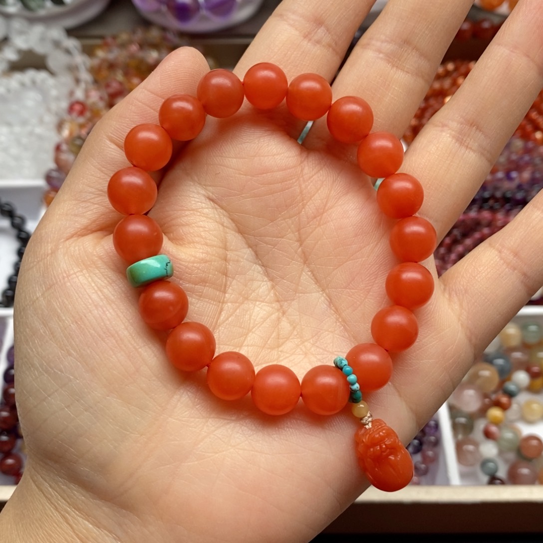 青***夏南红玛瑙未镶嵌手链