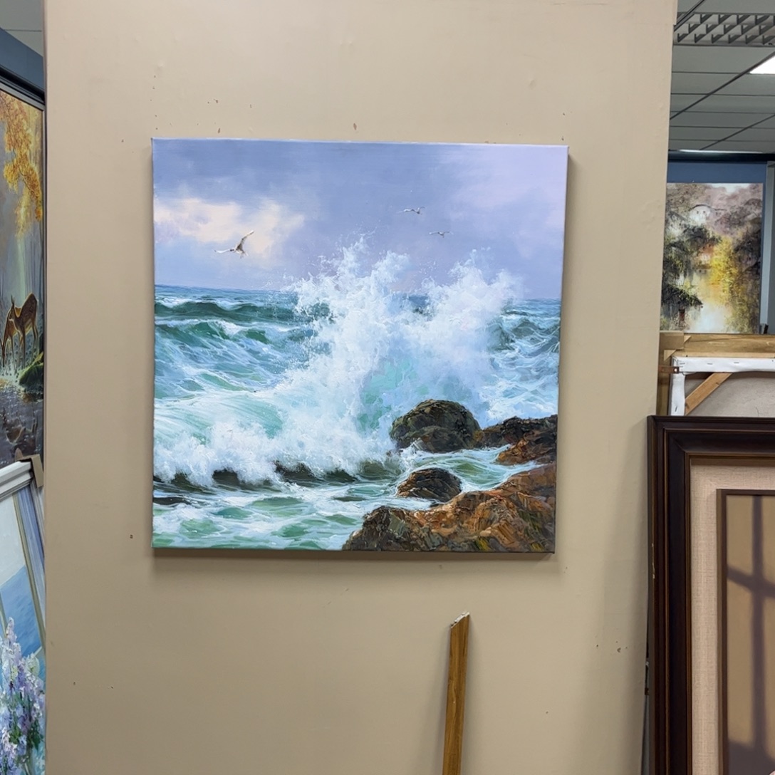 懒***虫手工手绘精品油画80+80厘米带框