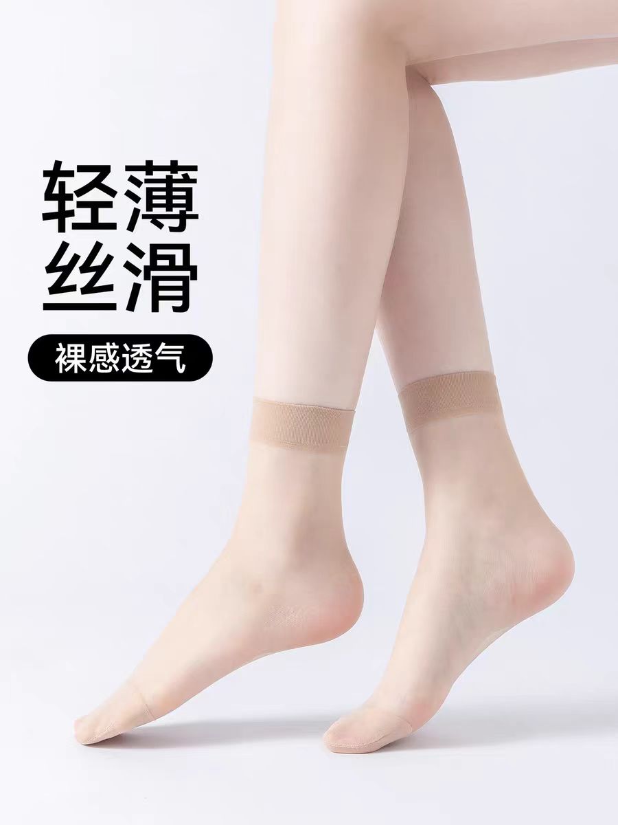 薄款透气丝袜短款  春秋堆堆袜
