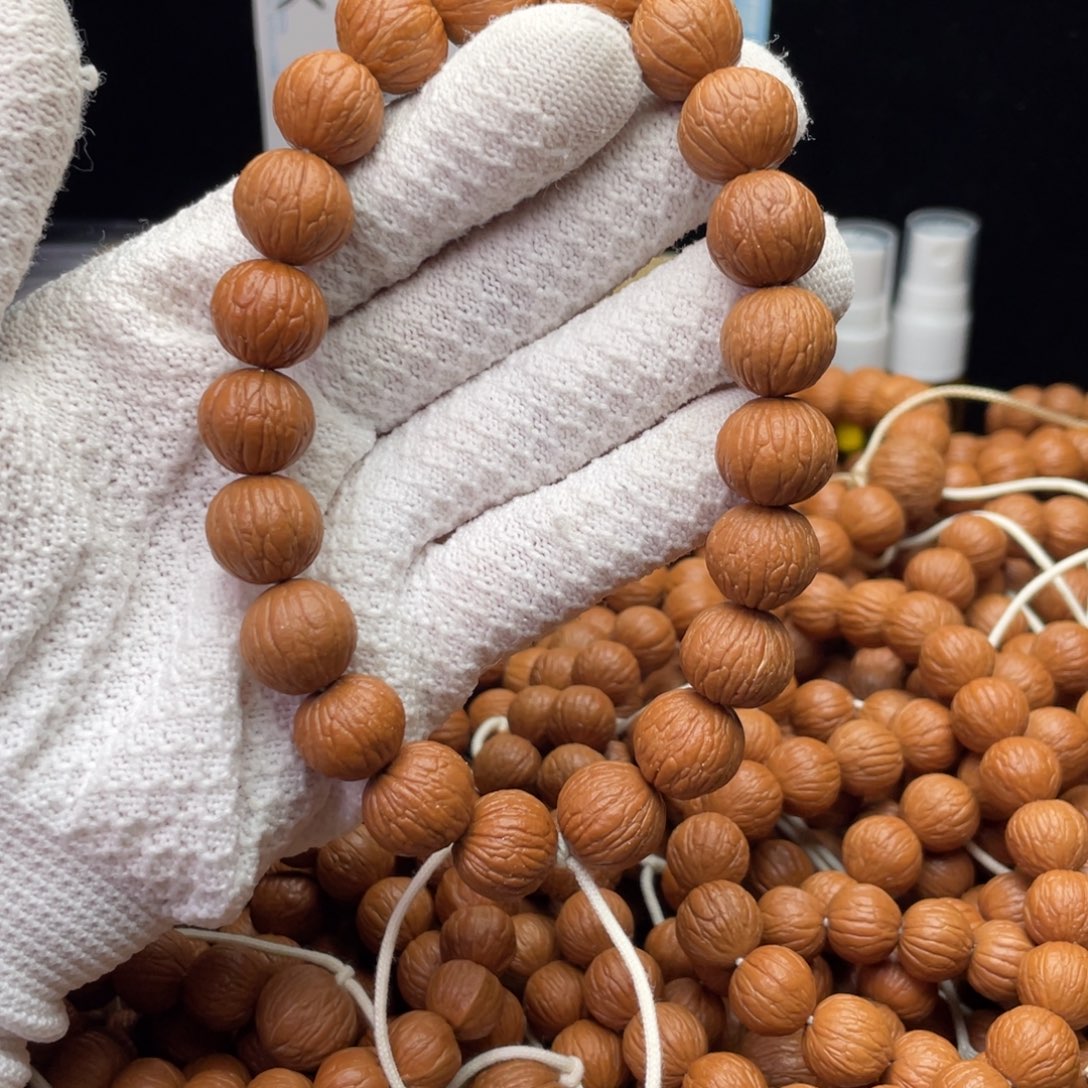 猴头核桃手串凤羽手持14