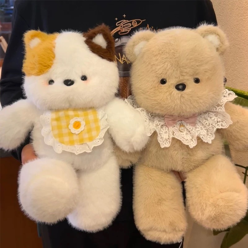 跑跑小熊三花猫可爱玩偶睡觉抱会跑步公仔毛绒玩具娃娃女生日礼物