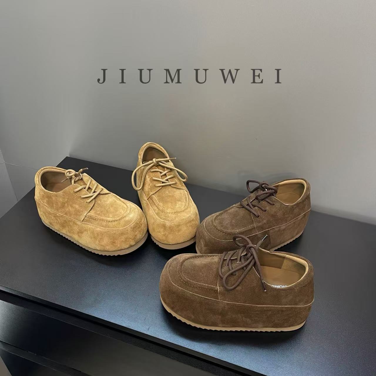 JIUMUWEI  【卡皮巴拉】厚底系带休闲鞋  2162  638-3