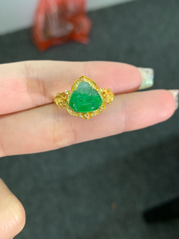 18k金翡翠A货戒指