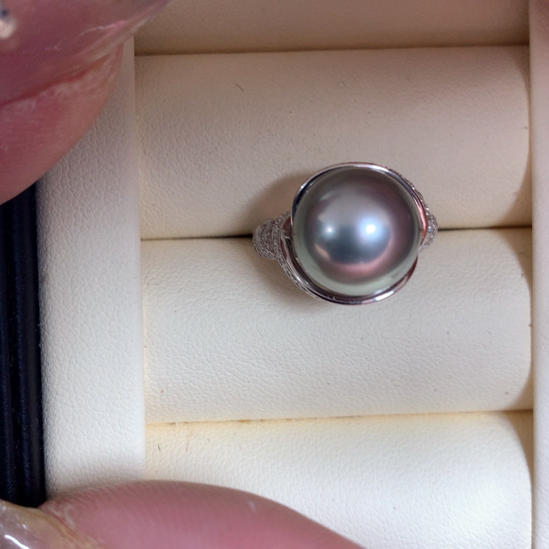 海水珍珠戒指银S925镶嵌