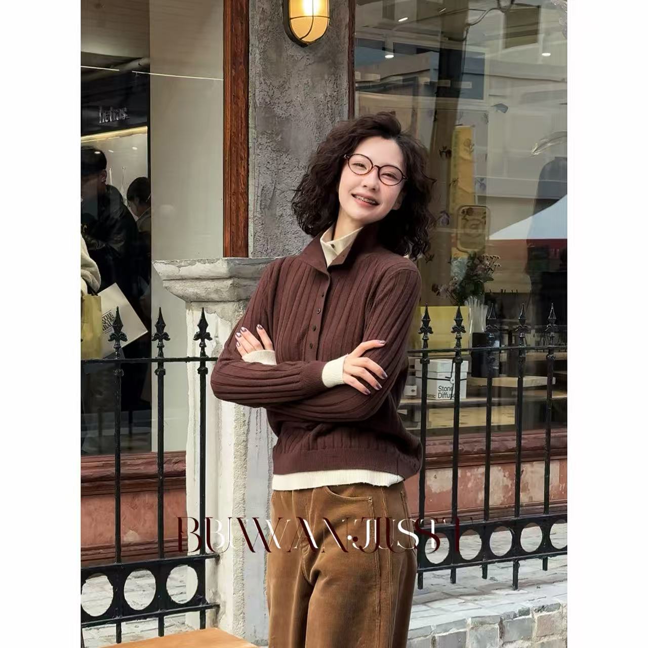 BUWANJUST【来日方长】高品定制假两件设计感满分绵羊毛毛衣B128