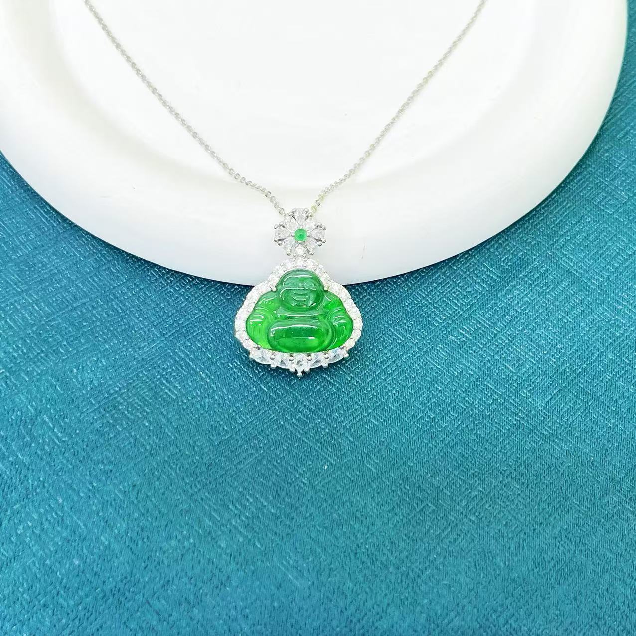 【安总专属】天然A货高冰翡翠豪华佛公吊坠（标配证书）K572