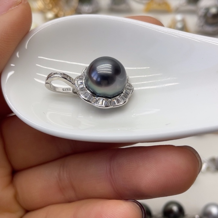 海水珍珠吊坠(不含链)银S925镶嵌