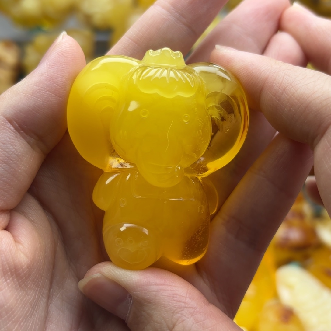 蜜蜡裸石未镶嵌蜜蜡吊坠打孔不退换