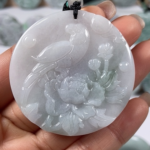 翡翠颈饰未镶嵌鸟语花香喜上眉梢福利