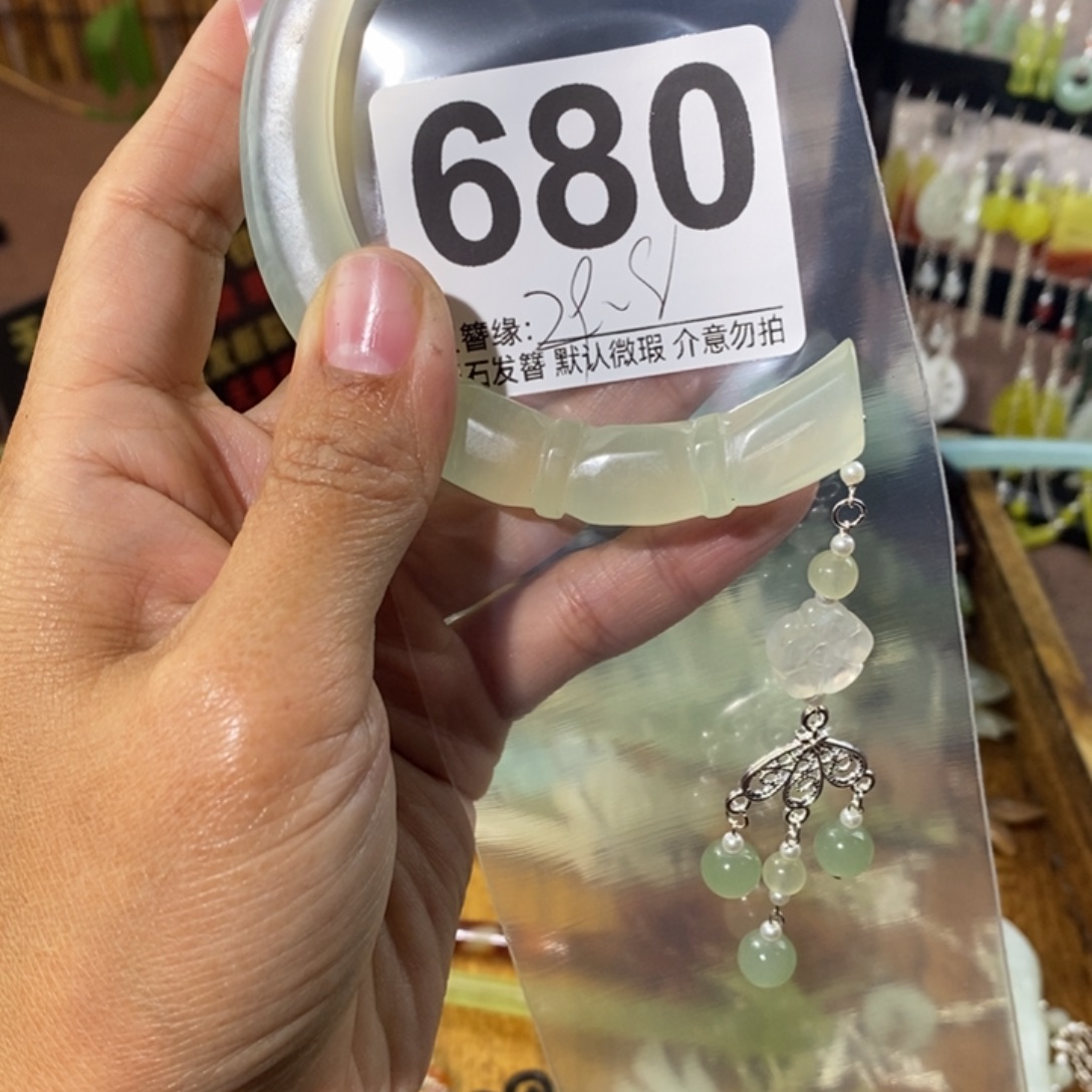 ︶***╰蛇纹石玉未镶嵌发饰