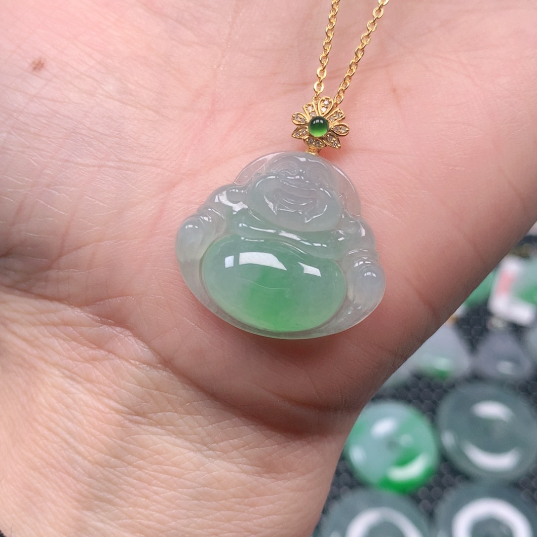 【闪购商品】翡翠吊坠(不含链)18K金镶嵌